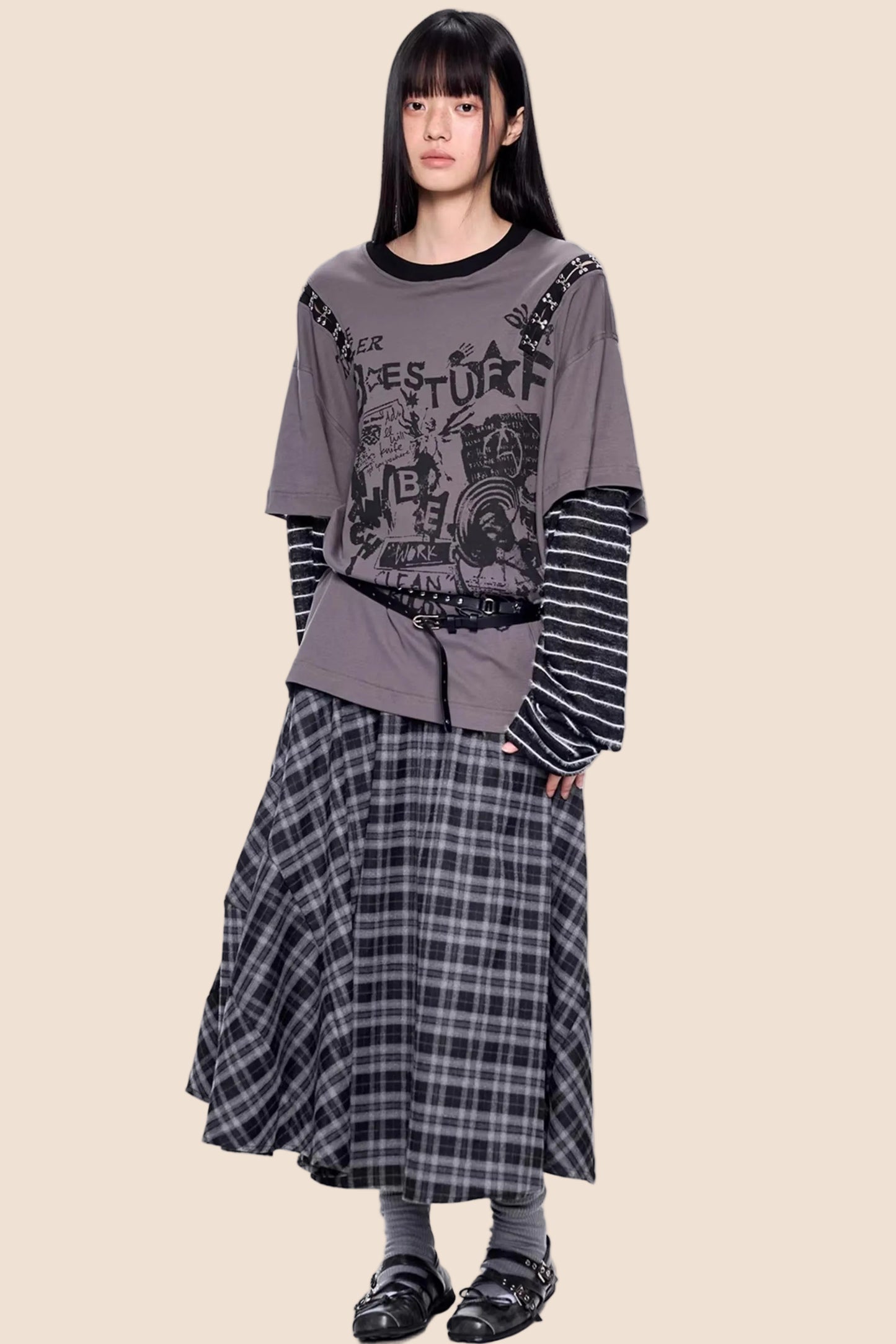 Rivet Patchwork Striped Top