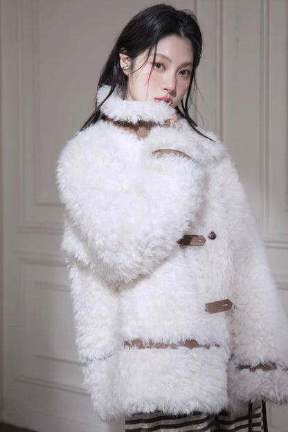 Velvet Curly Fur Coat Set
