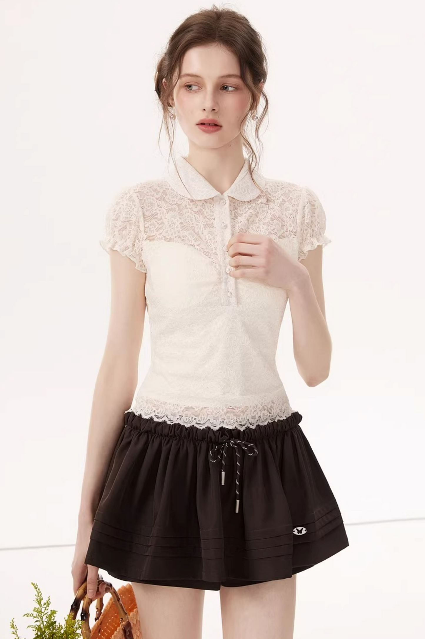 Lace Embroidery Doll Collar Top