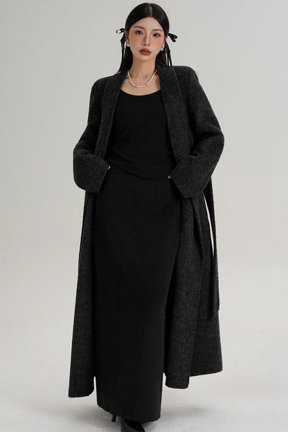Elegant Double-Sided Long Wool Coat