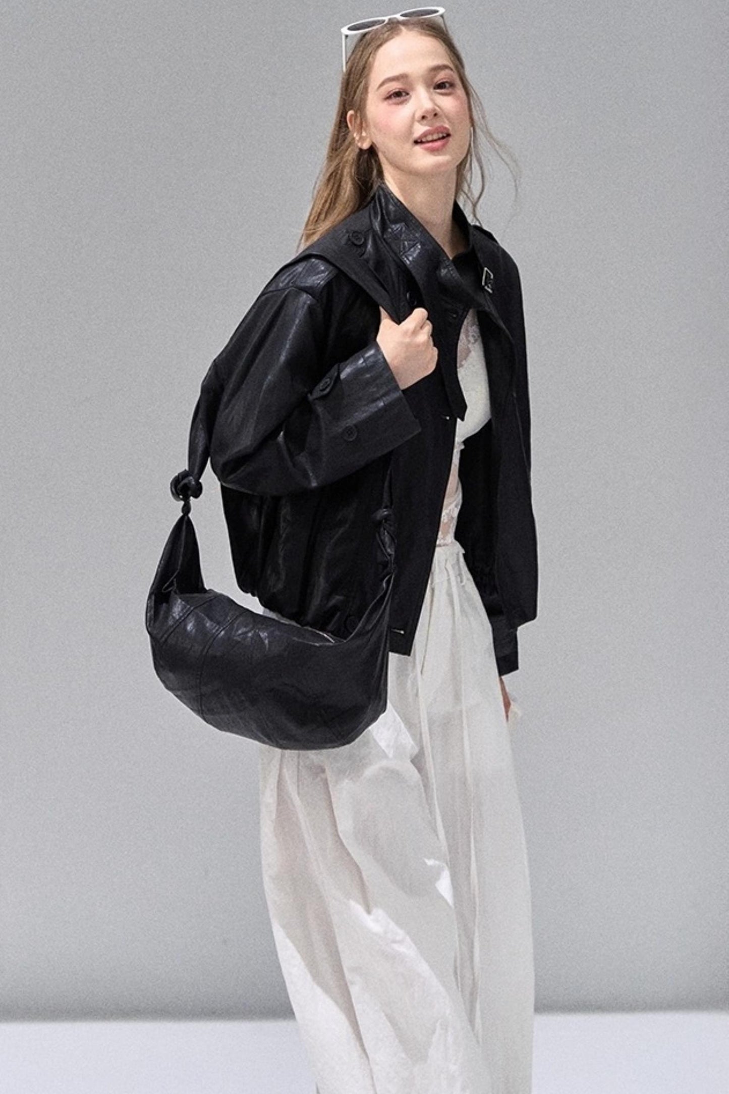 Black Leather Short Jacket