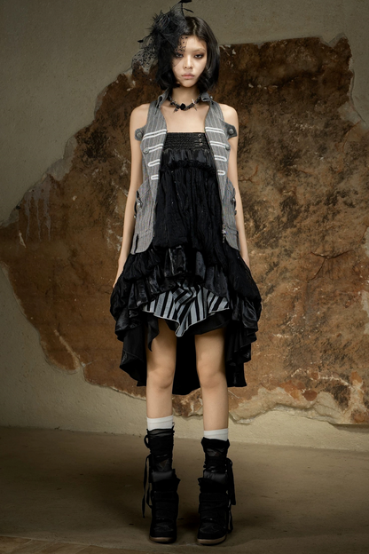 Asymmetrischer Rock mit hoher Taille