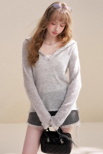 Misty Morning Alpaca Hooded Sweater