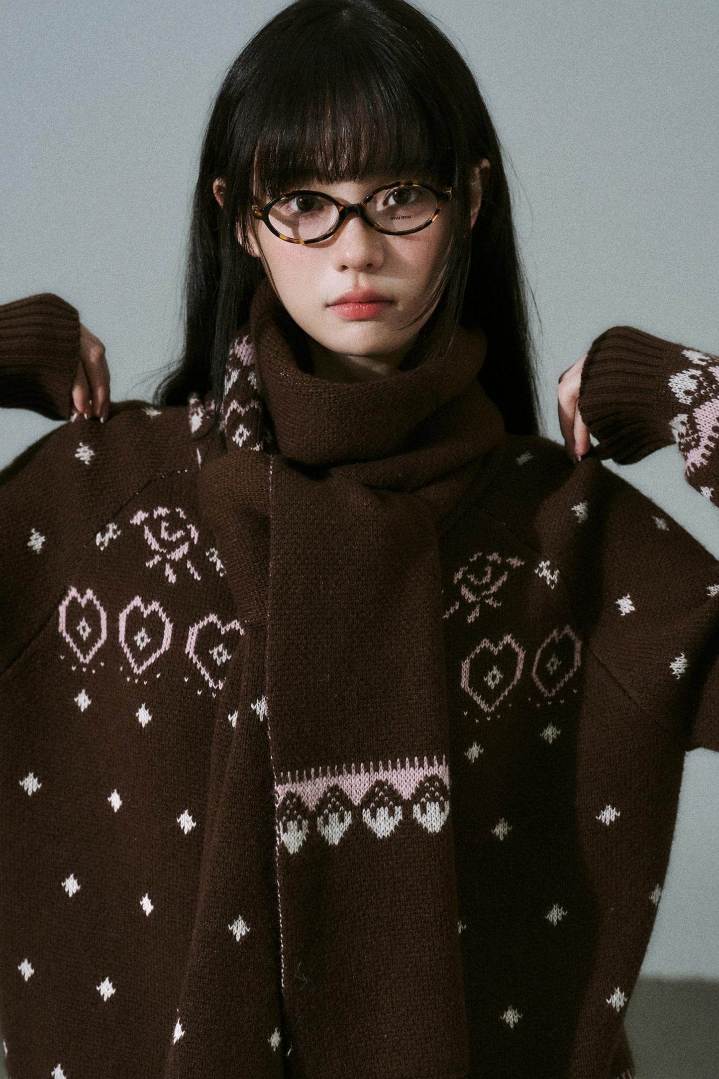 Fair Isle Wool Cardigan Top