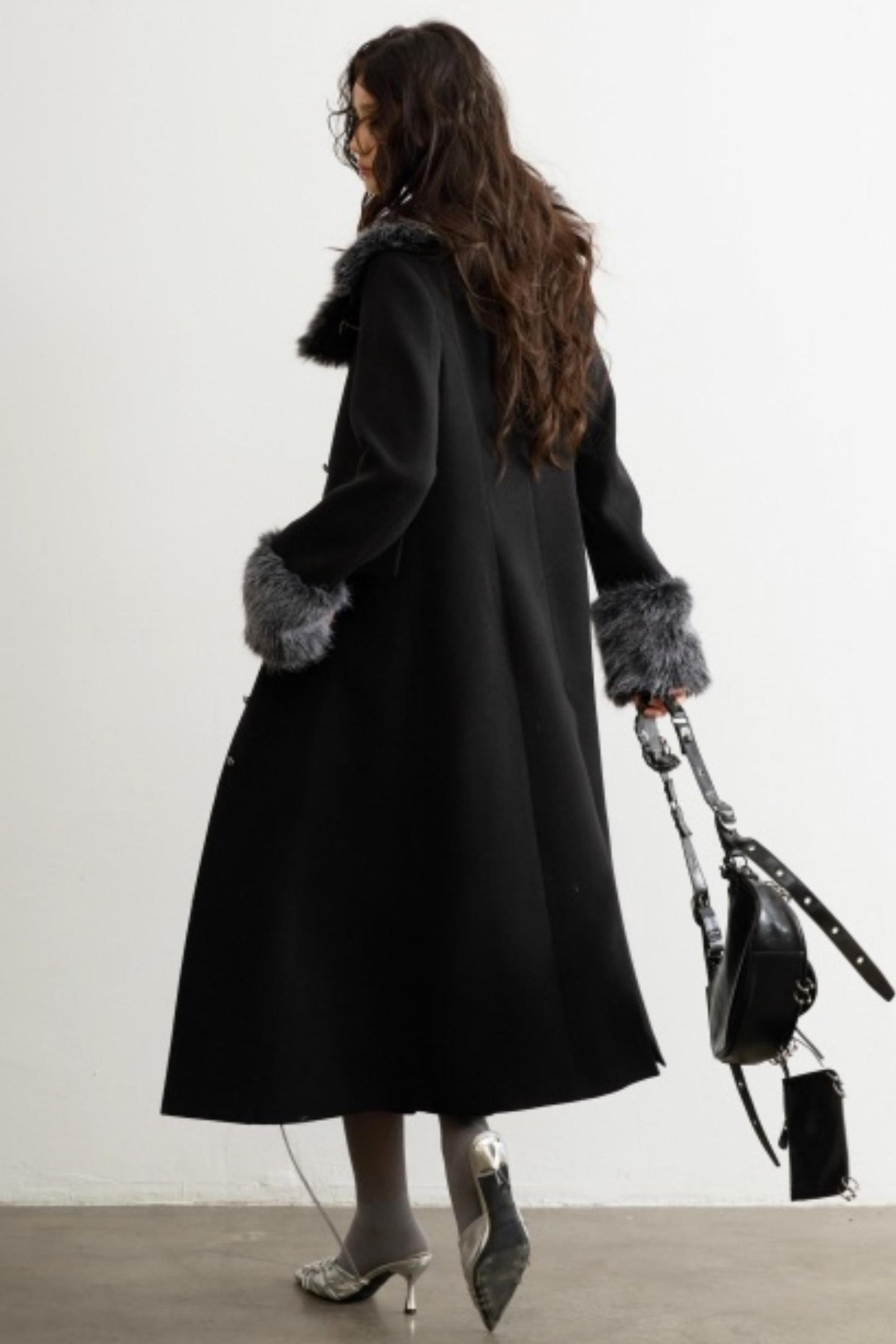 Retro Wool Fur-Collar Coat