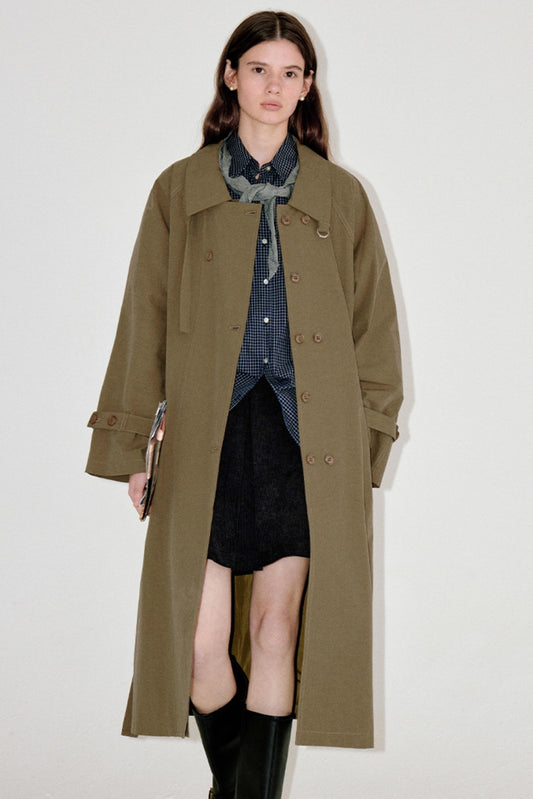 Silhouette Double-Breasted Trench Coat