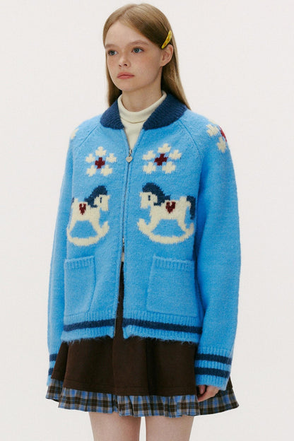 Heart Pony Knitted Cardigan