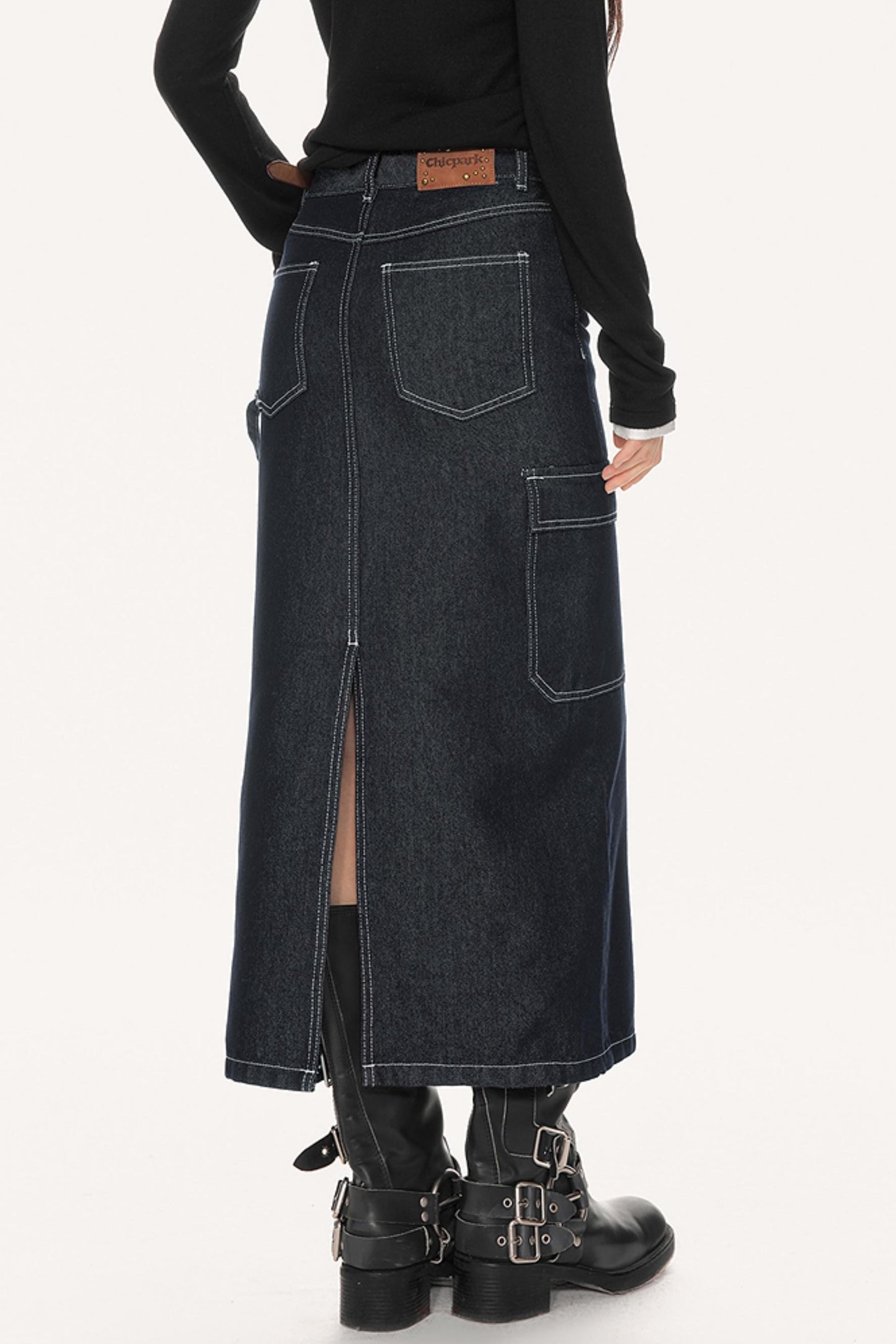 Vintage High-Waisted Denim Skirt