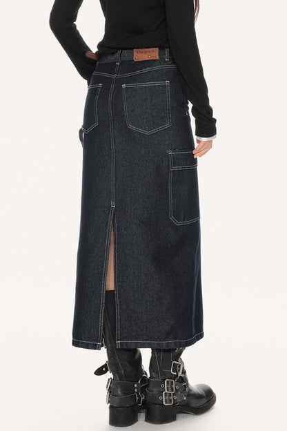 Vintage High-Waisted Denim Skirt