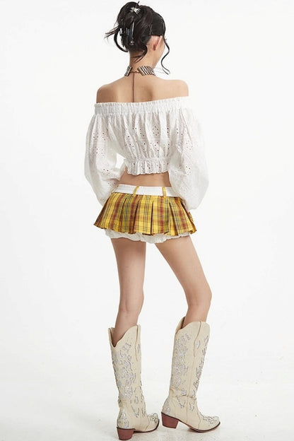 Vintage Puff One-Shoulder Long Sleeve Top