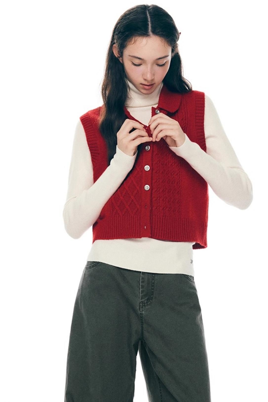 Love Color Notes Knitted Vest Jacket