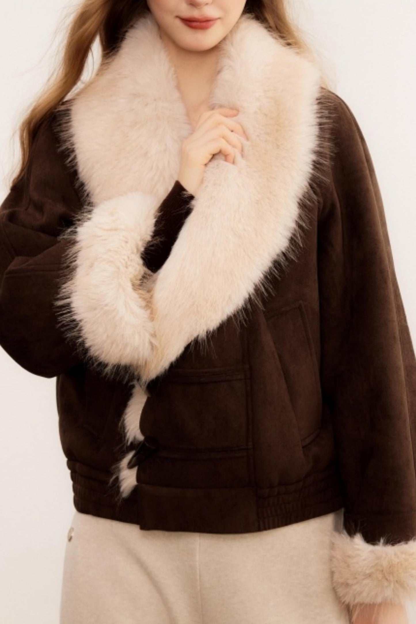 Faux Fur Suede Winter Coat
