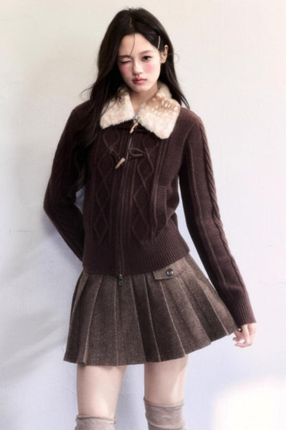 Amber Flow Wool Plaid Skirt