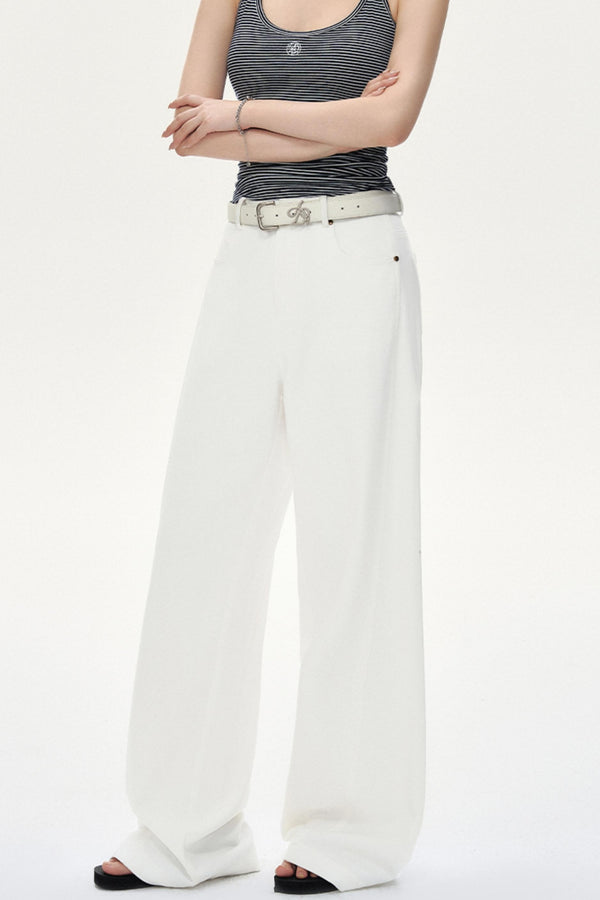 Retro Straight Mop Pants