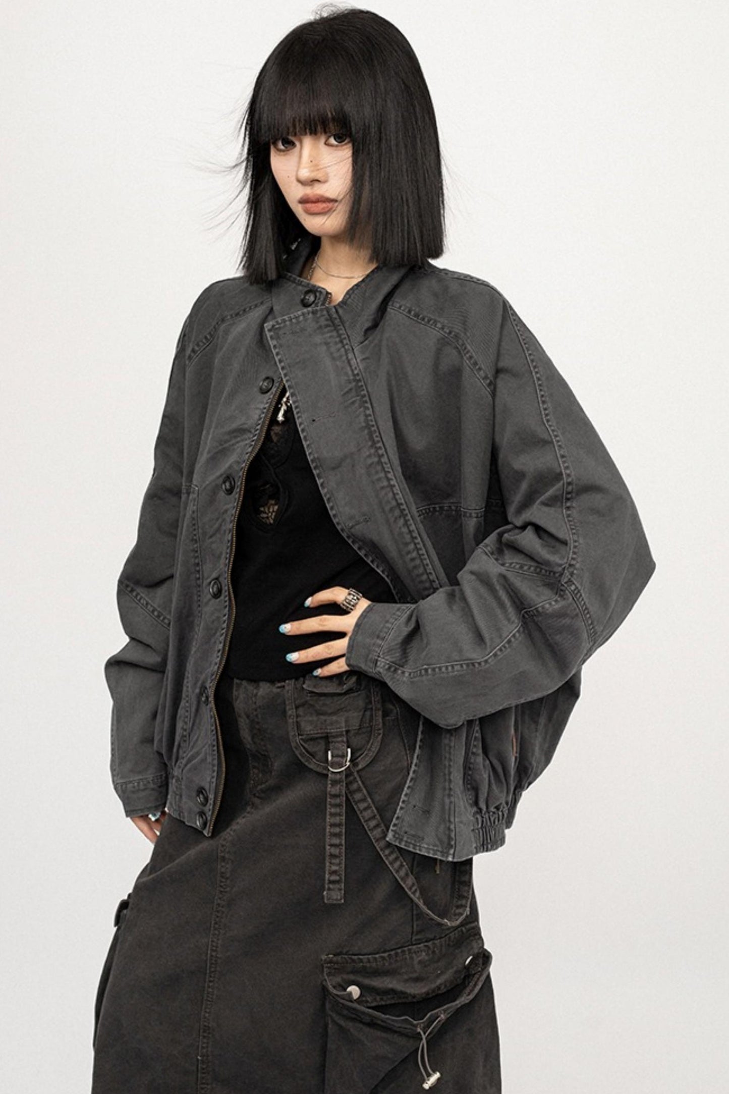 American Vintage Stand Collar Cargo Jacket