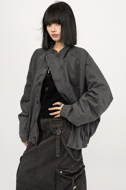 American Vintage Stand Collar Cargo Jacket