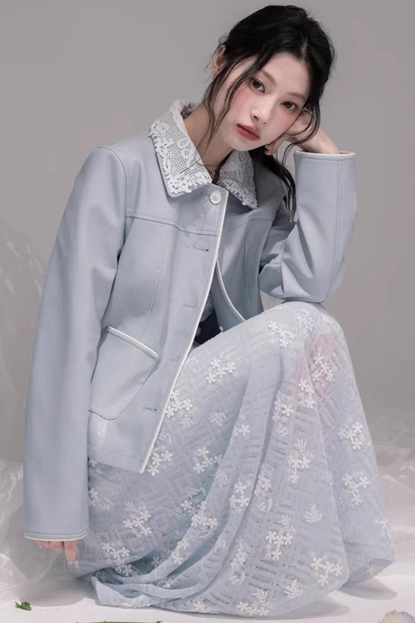 Ice Lake Blue Knitted Dress