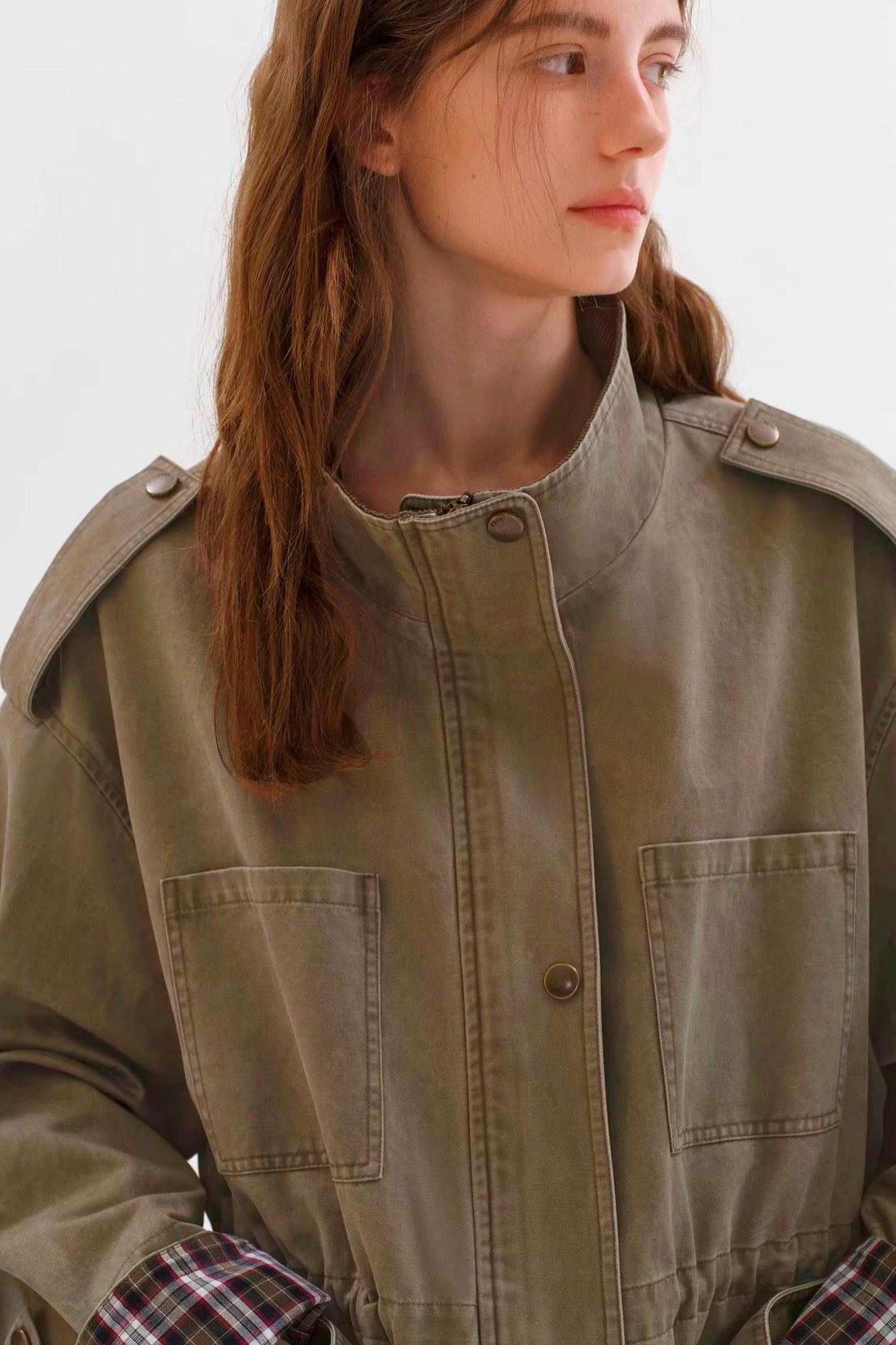 Versatile Patchwork Windbreaker Jacket