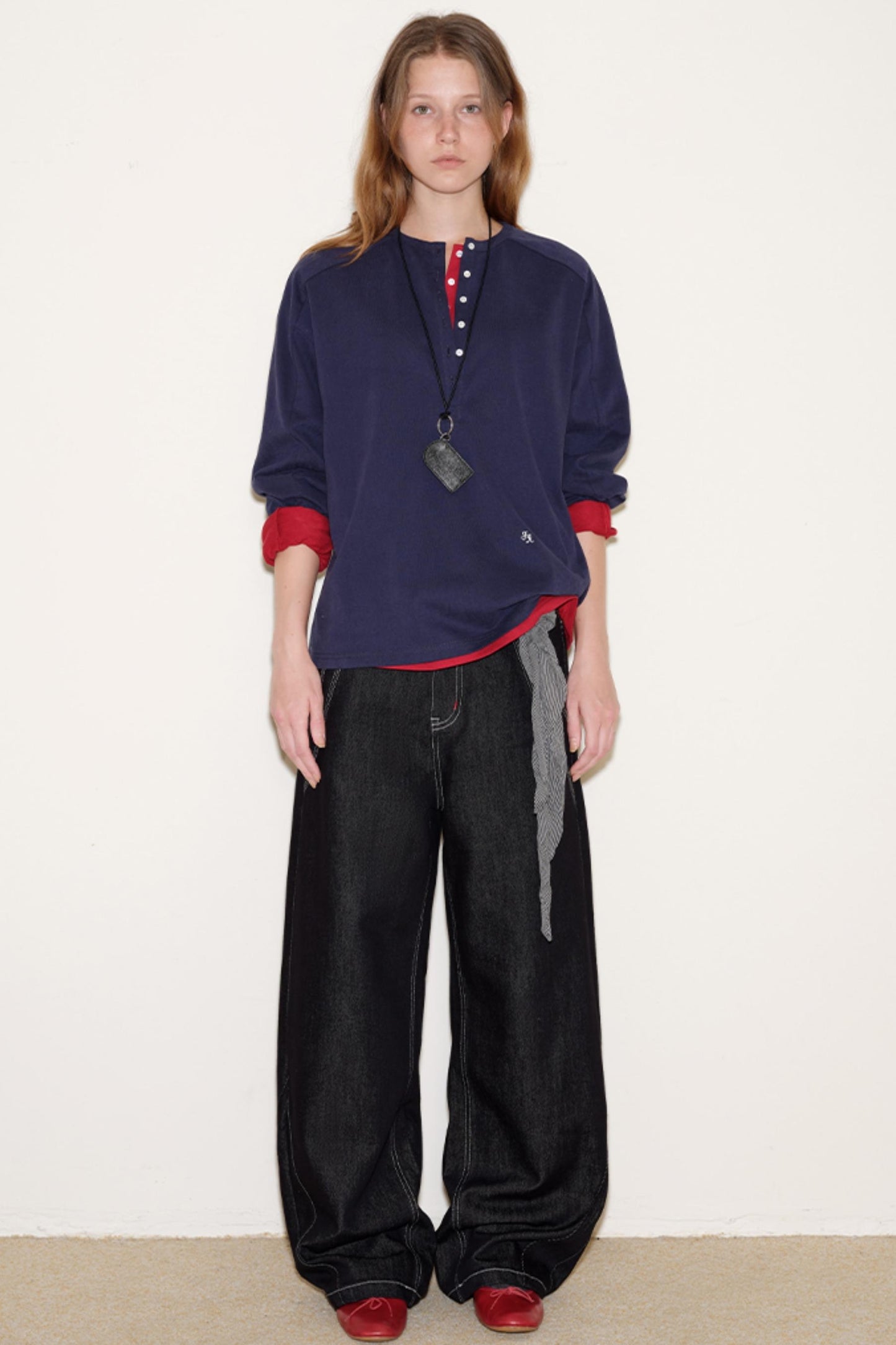 Retro Red Knot Denim Pants