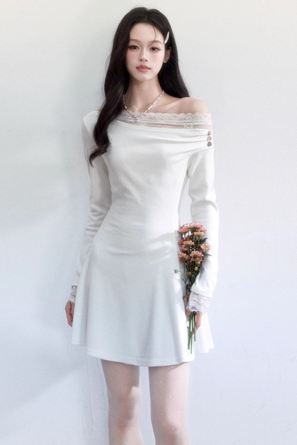 Moonlight Lace Off-Shoulder Dress