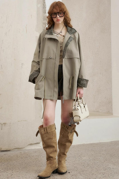 Cashew Flower Trench Coat