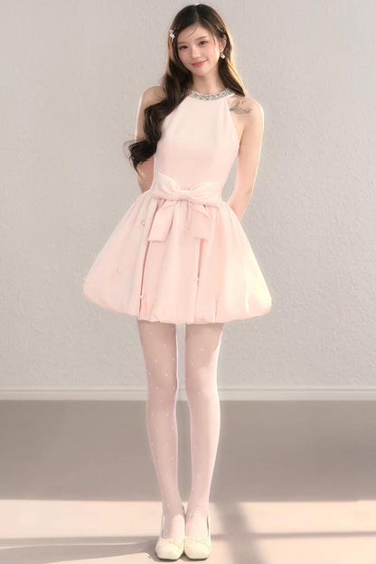 Highlight Halter Neck Puff Dress