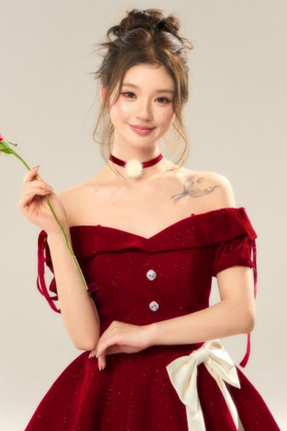 French Velvet Mini Dress Set-Up