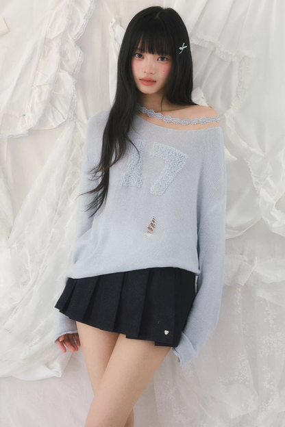 Jacquard Off-Shoulder Blouse