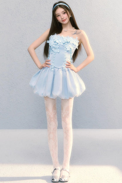 Embroidered Roses Two-Piece Skirt Set-Up