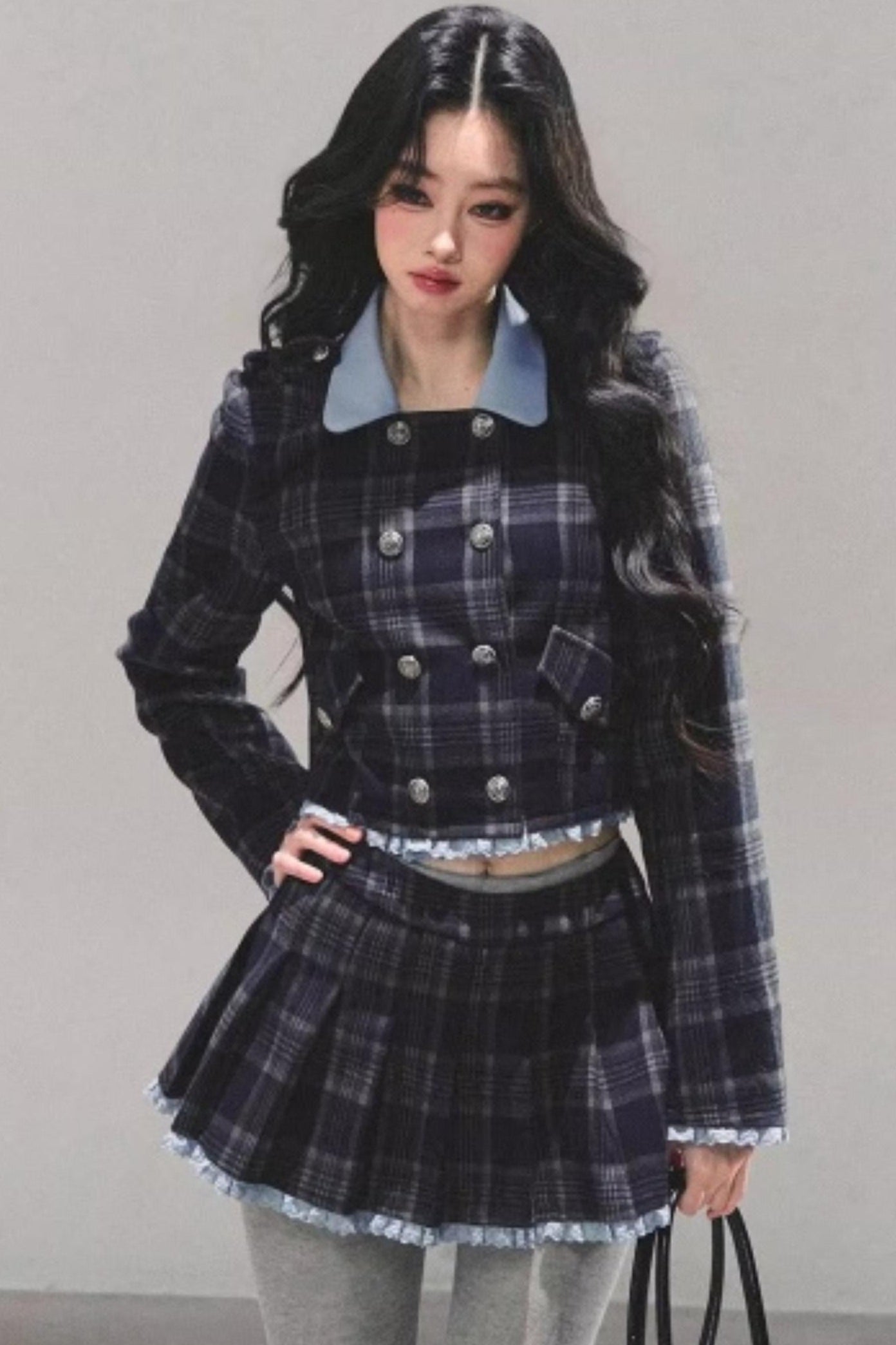 Proust Blue Plaid Suit Set-Up