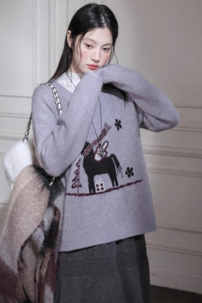 Snowy Night Wool Sweater