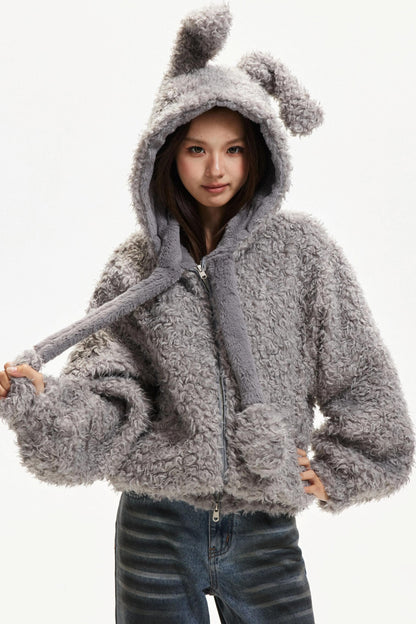 Cute Dog Ears Wool Coat