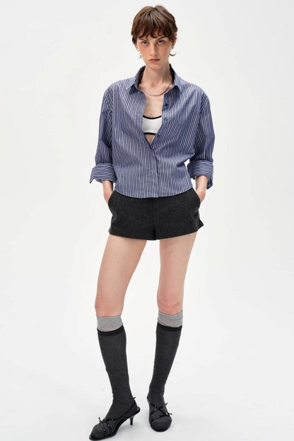 Blue and White Striped Shirt