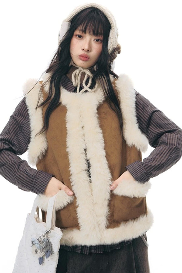 Vintage Reversible Suede Vest Jacket