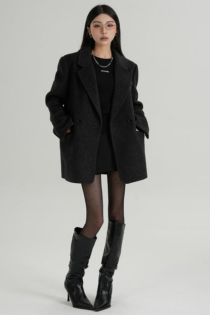 헤브론 칼라 울 캐시미어 블레이저 