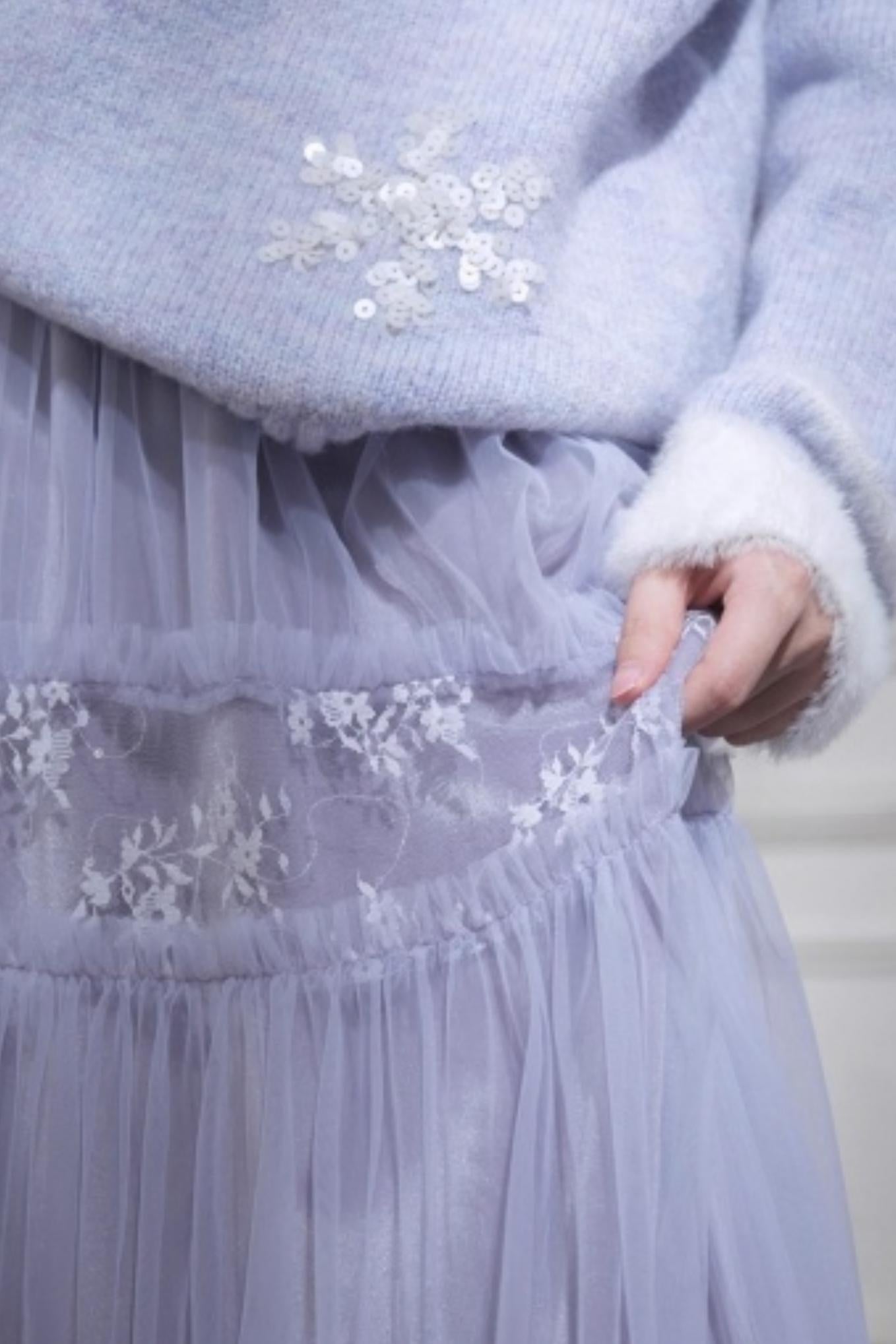 Snowflake Sequin Pullover Sweater