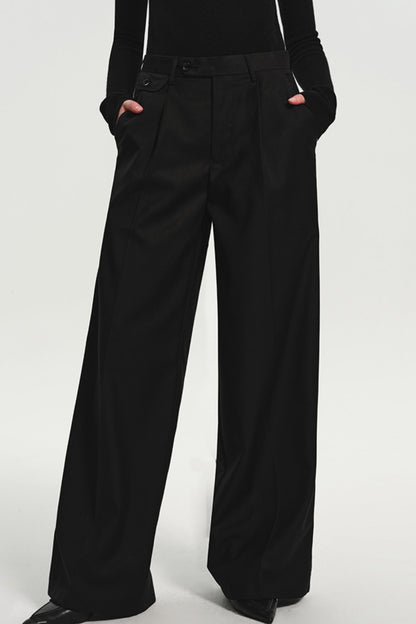 Tall Black Wide-Leg Suit Pants