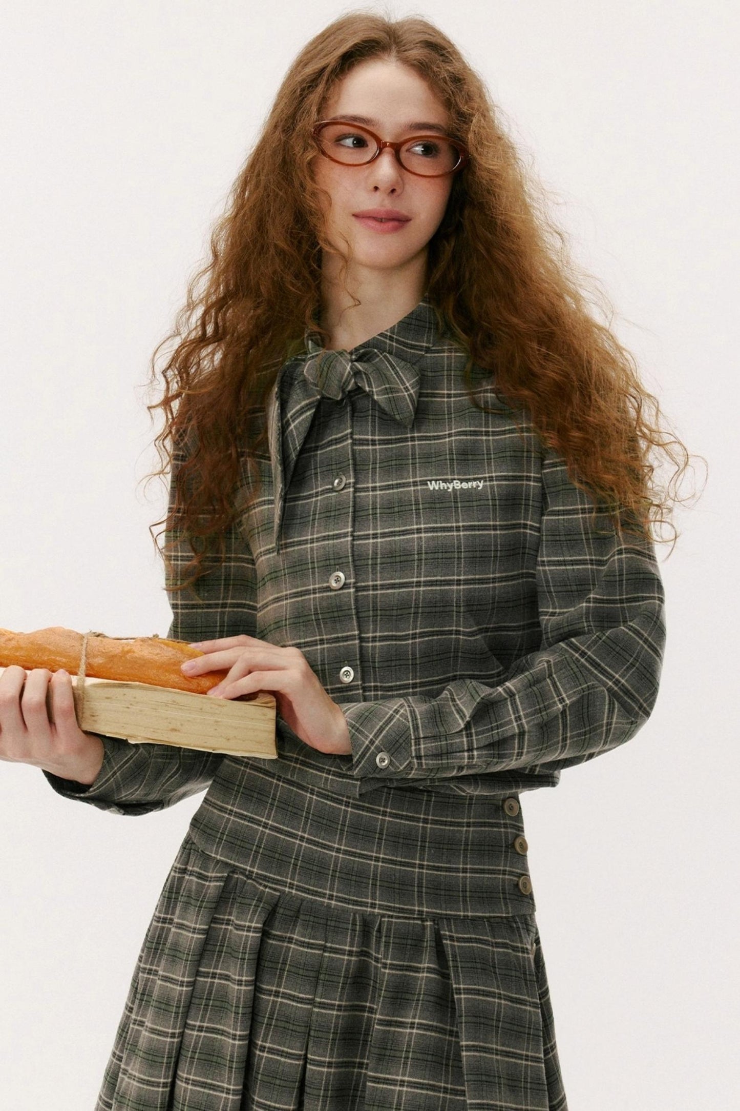 Vintage Diagonal Placket Strap French Shirt