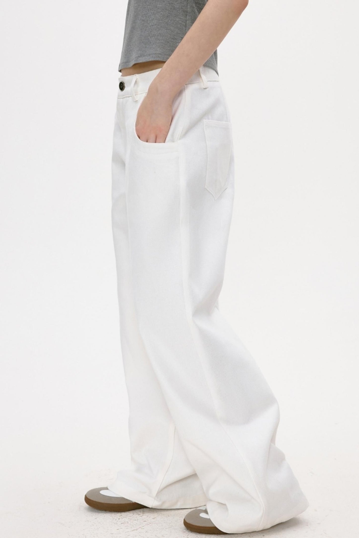 Retro White Casual Jeans