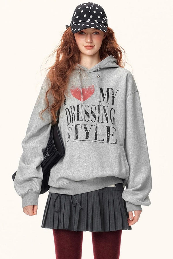 Diamond-Embellished Hooded Sweater