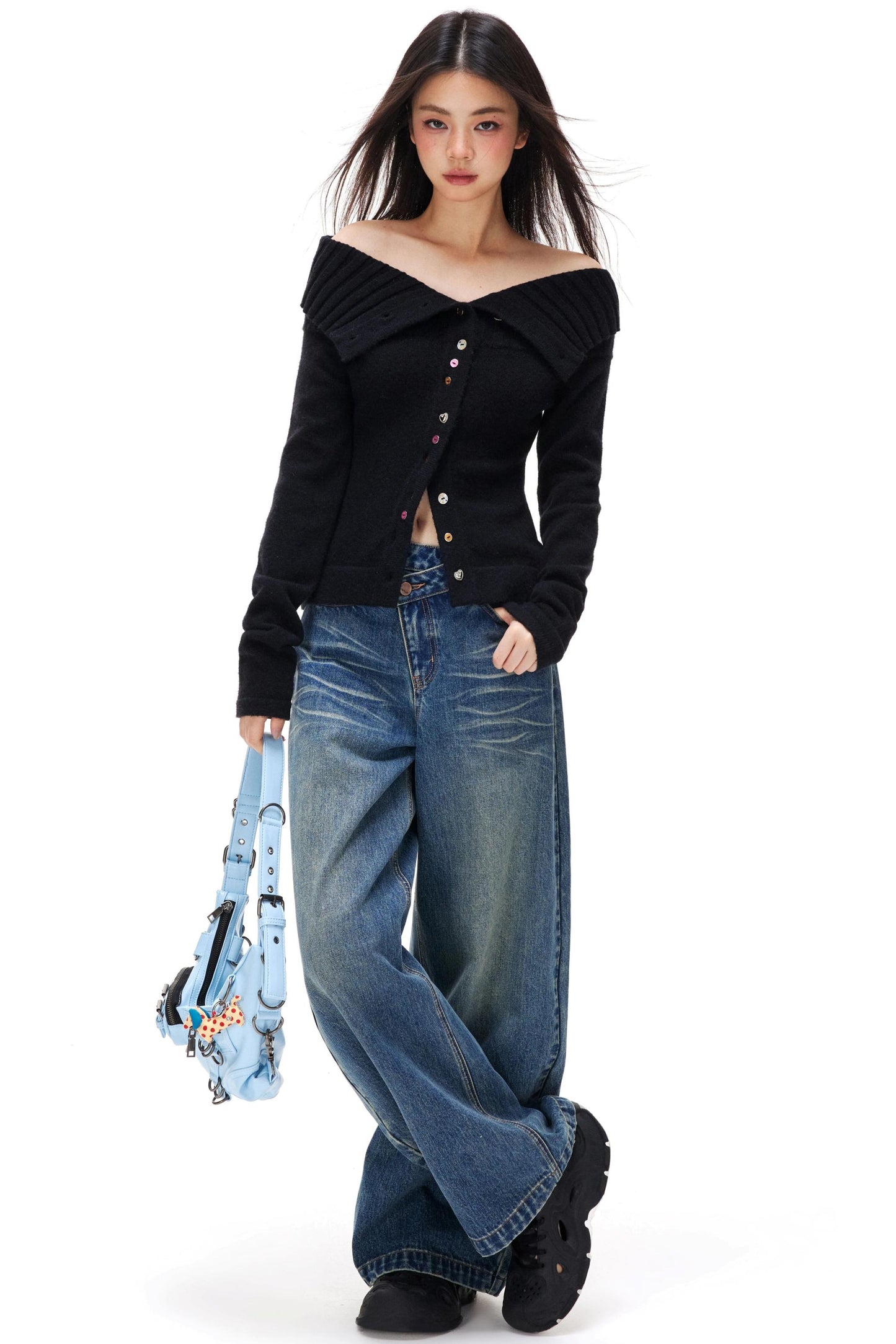 Vintage Distressed Whiskered Jeans