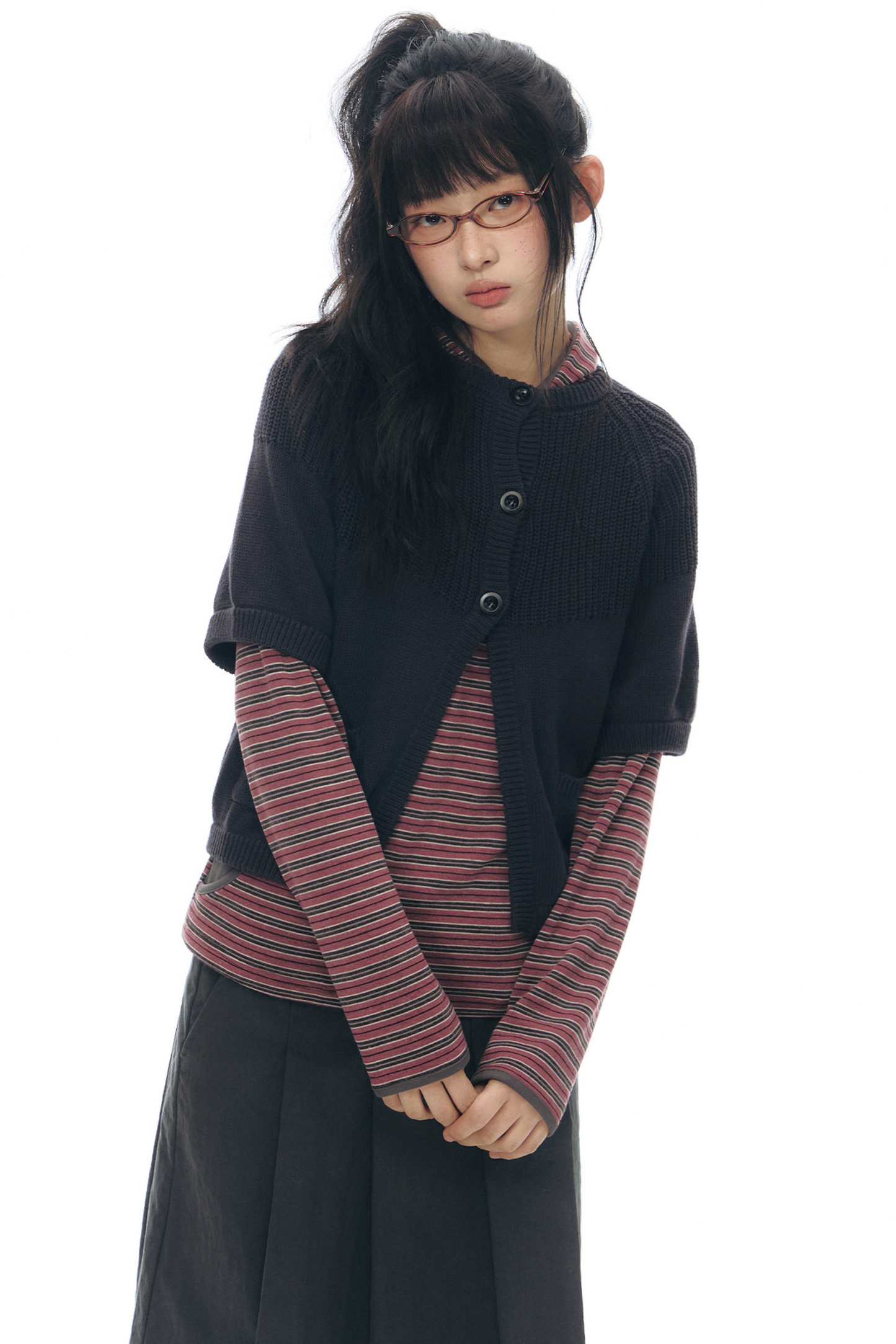 Striped Hooded Color-Block Top