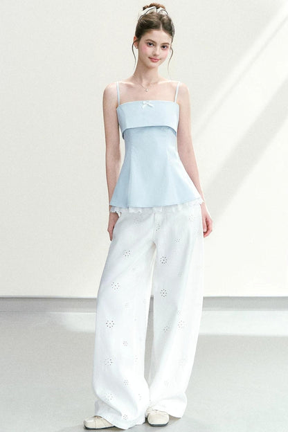 Lace Bow-Tie Camisole Top Set-Up