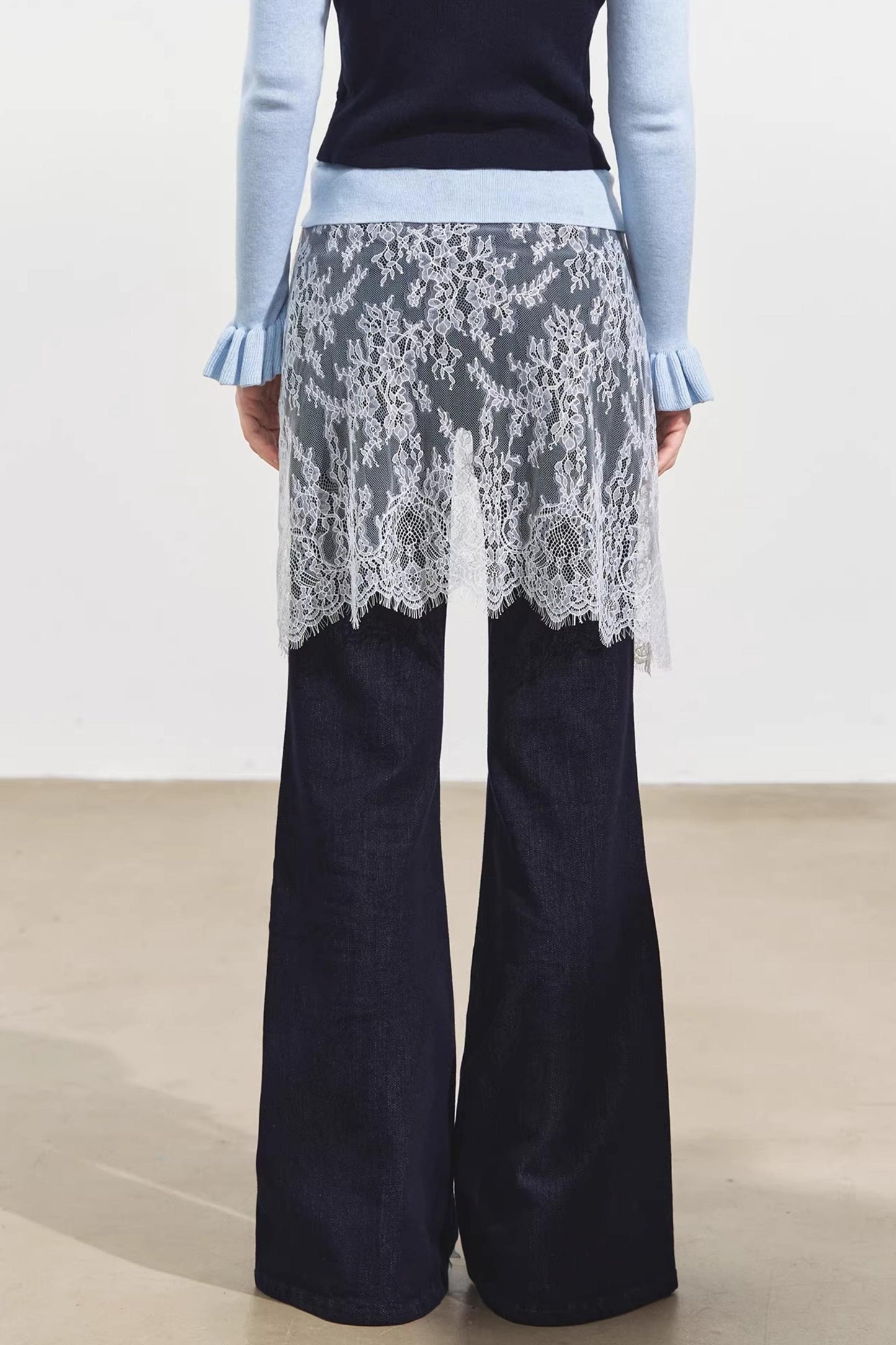 Plaid Collar Sweater Set-Up