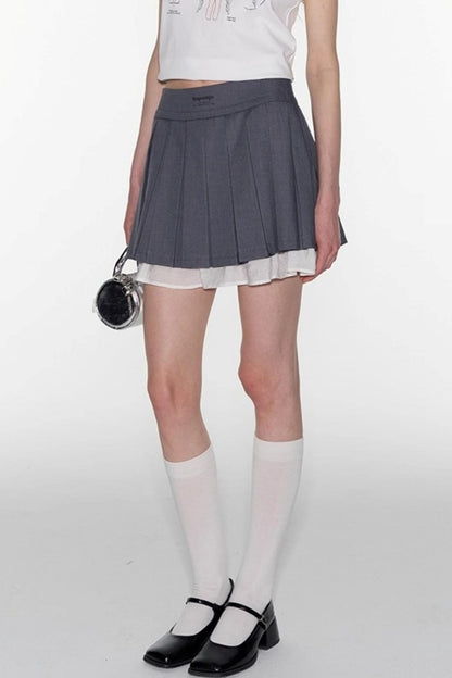 Gray A-Line Lace Skirt