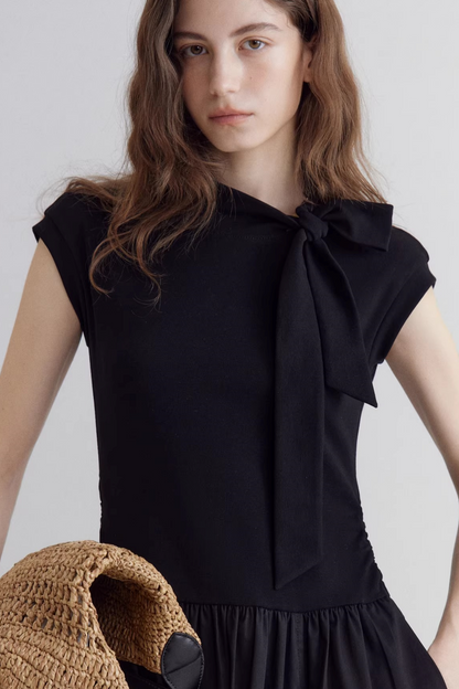 French Drapey Patchwork Dress