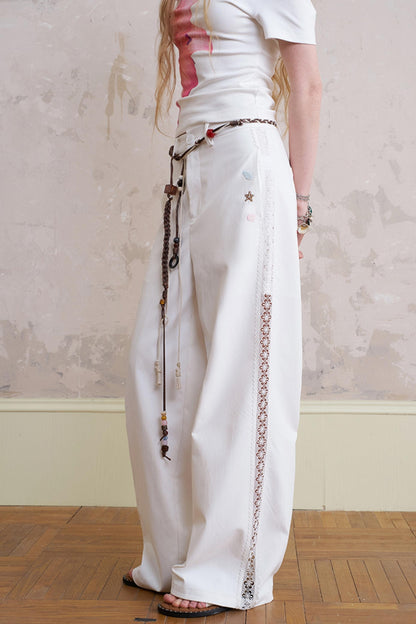 Summer Lace-Up Casual Pants