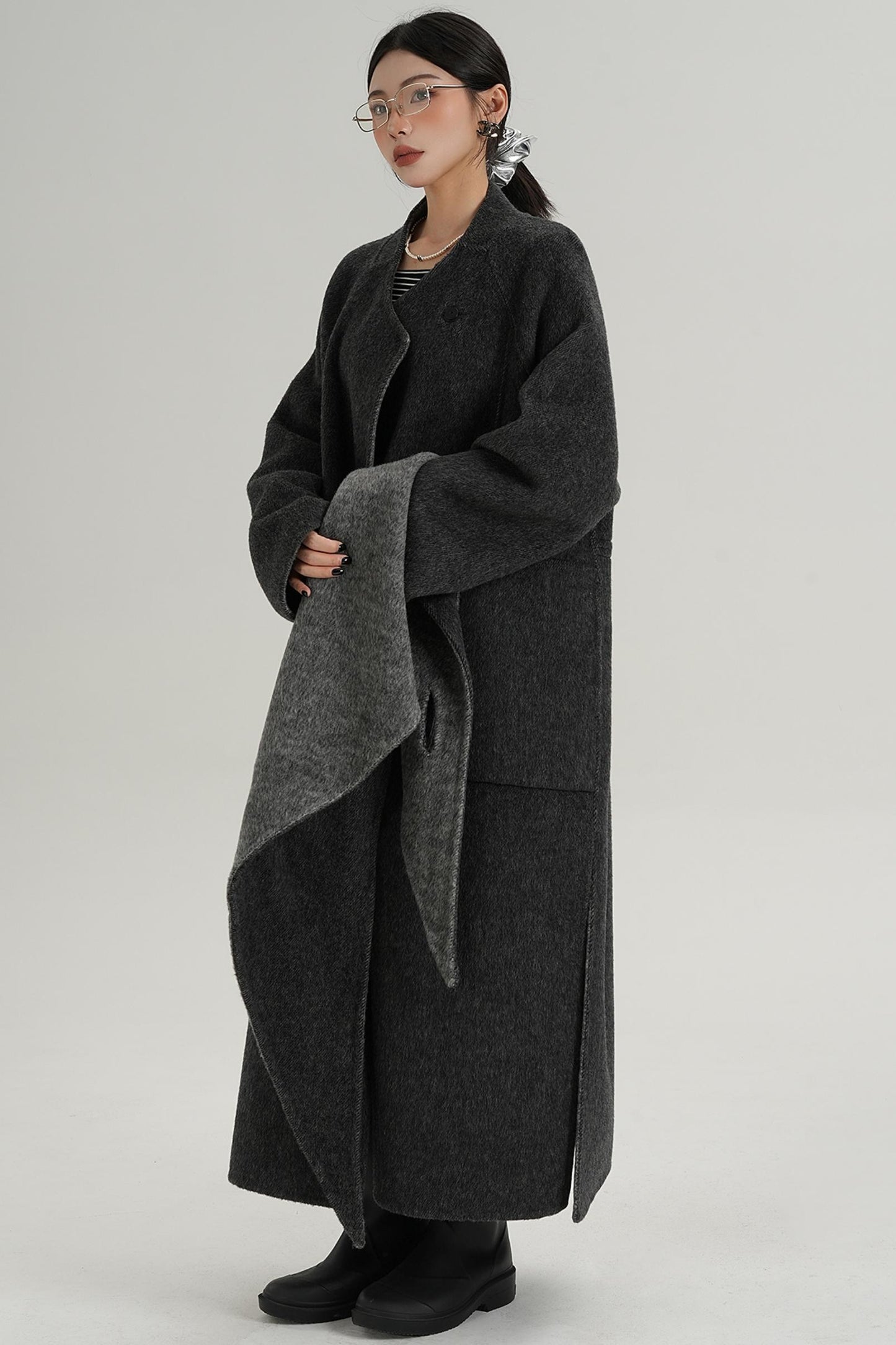 Woolen Elegance Long Jacket