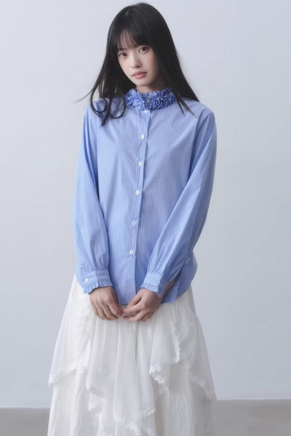 Blue Sea Striped Blouse