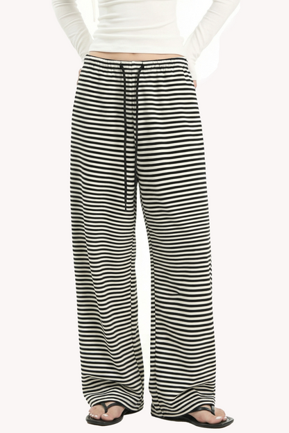 Retro Striped Wide-Leg Pants